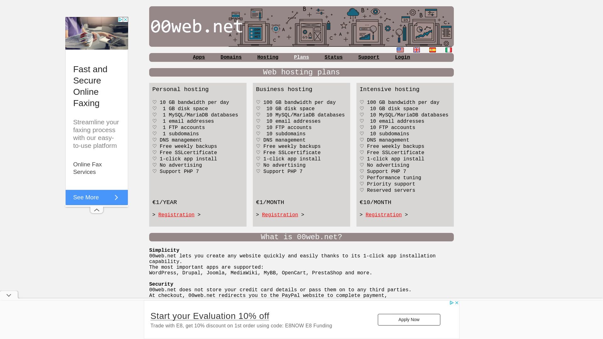 Статус сайта 00web.net ОНЛАЙН