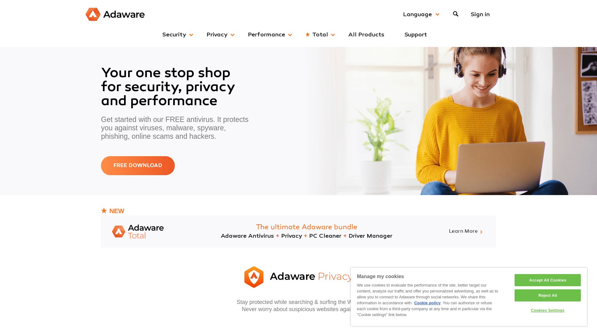Статус сайта adaware.com ОНЛАЙН