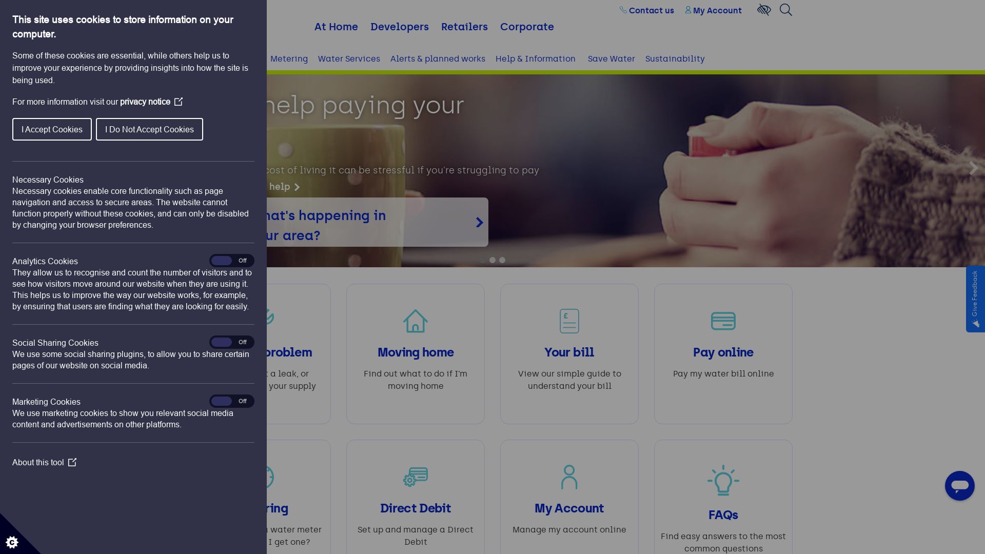 Статус сайта affinitywater.co.uk ОНЛАЙН