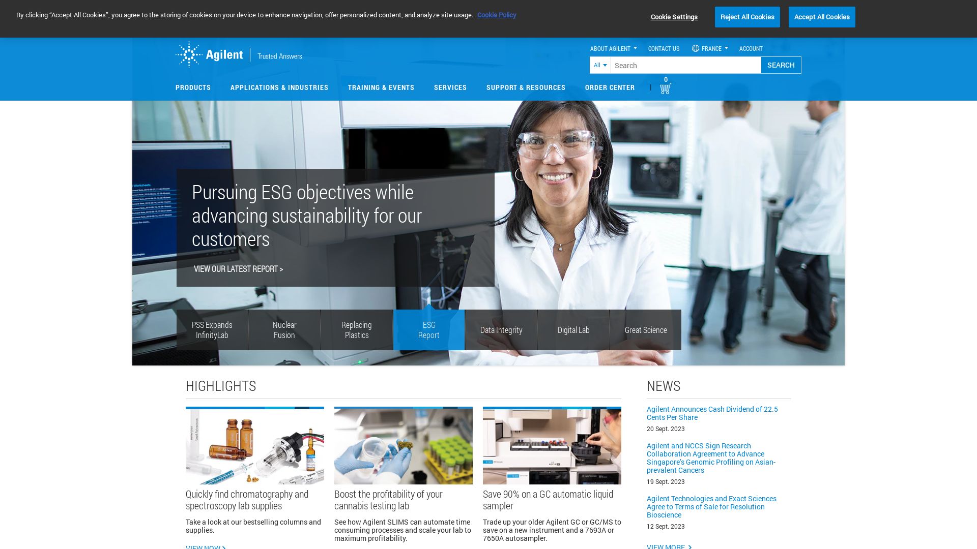 Статус сайта agilent.com ОНЛАЙН