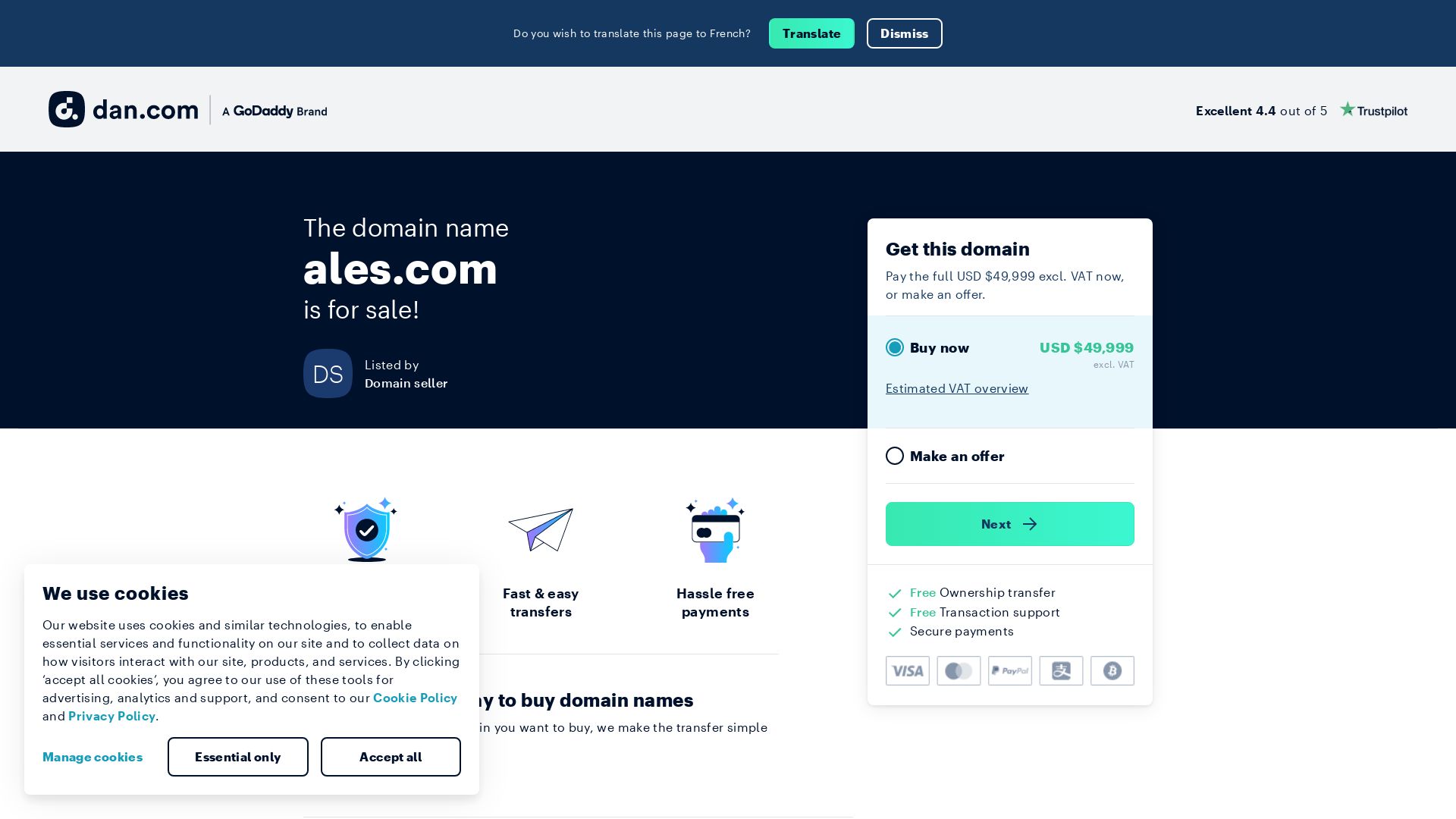 Статус сайта ales.com ОНЛАЙН