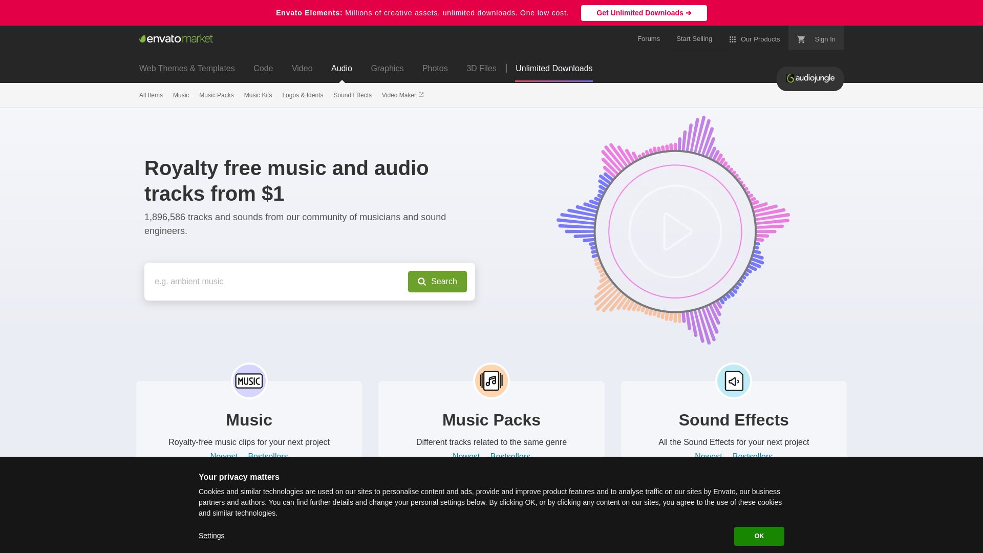 Статус сайта audiojungle.net ОНЛАЙН