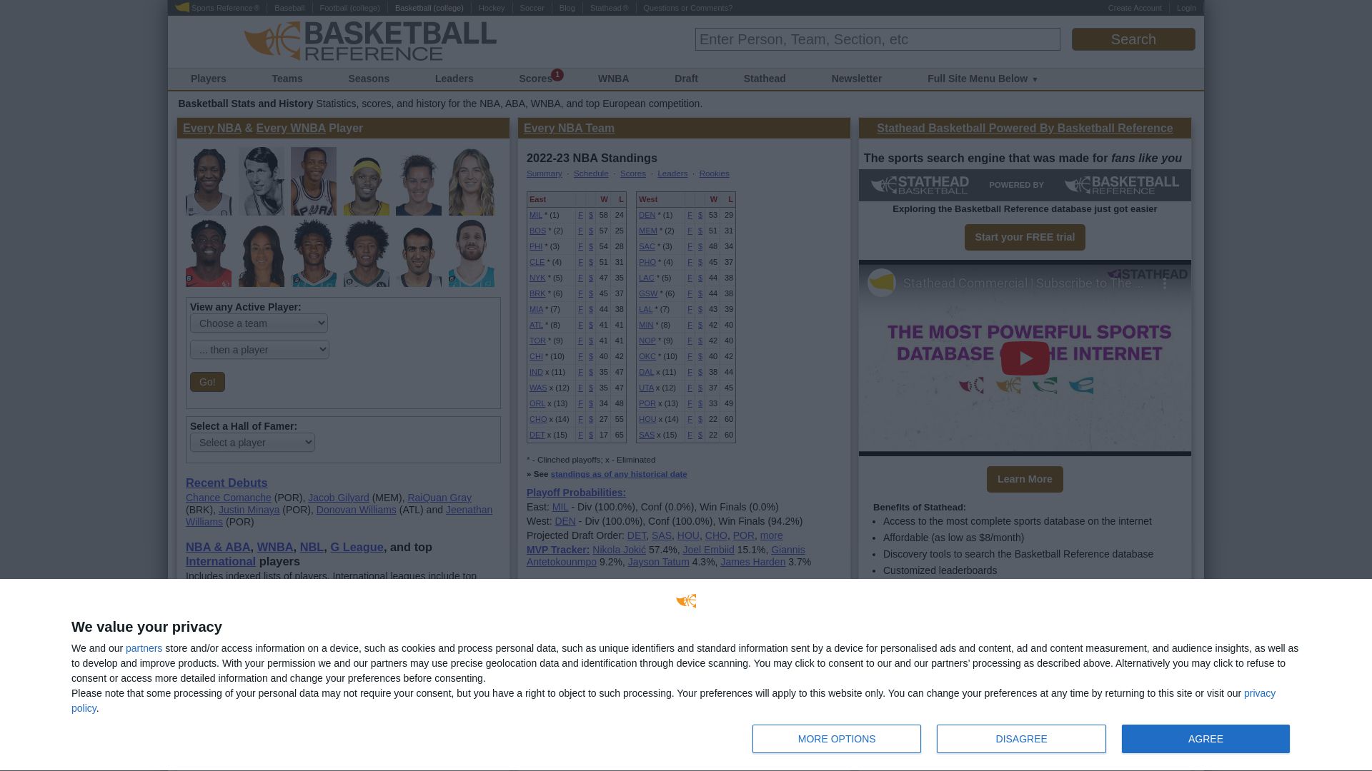 Статус сайта basketball-reference.com ОНЛАЙН