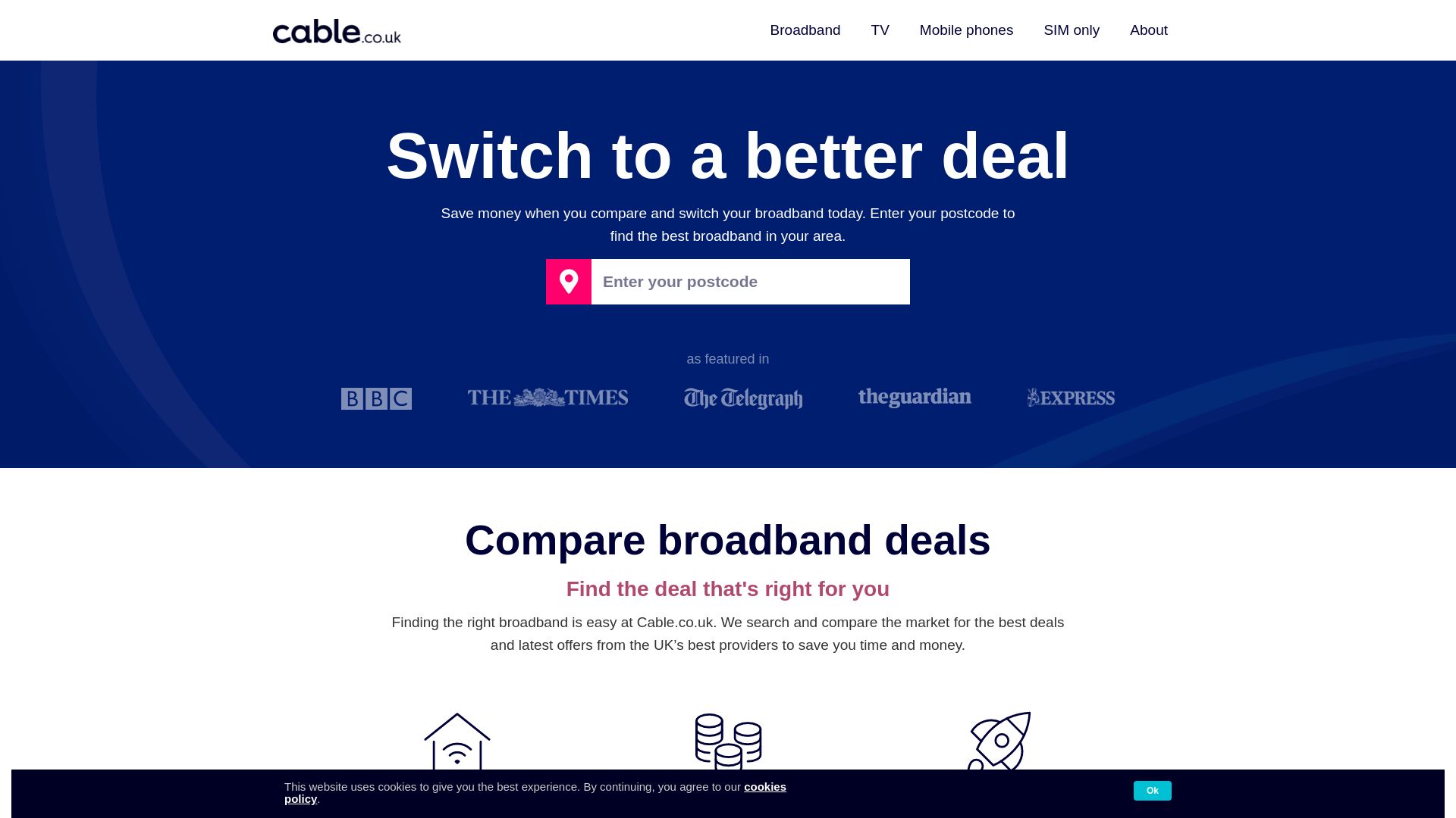 Статус сайта cable.co.uk ОНЛАЙН