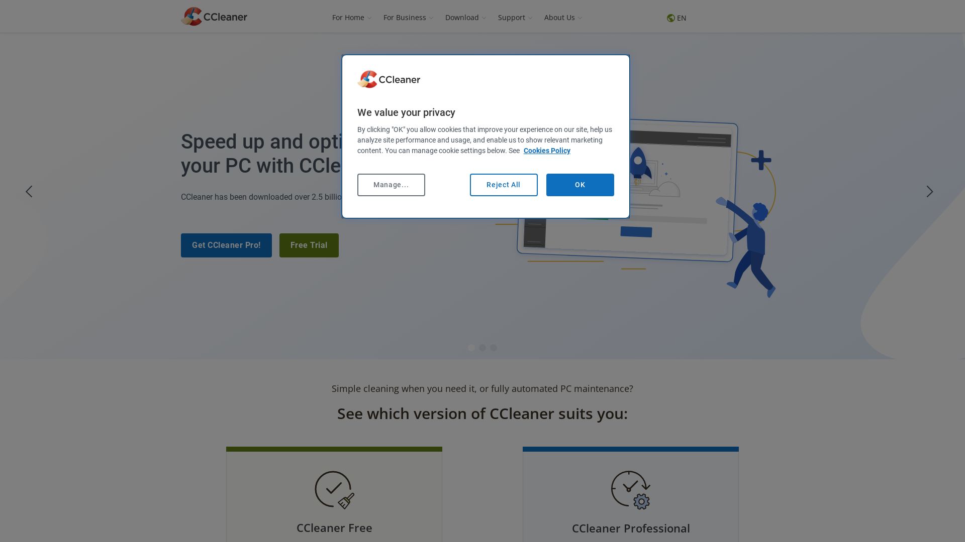Статус сайта ccleaner.com ОНЛАЙН