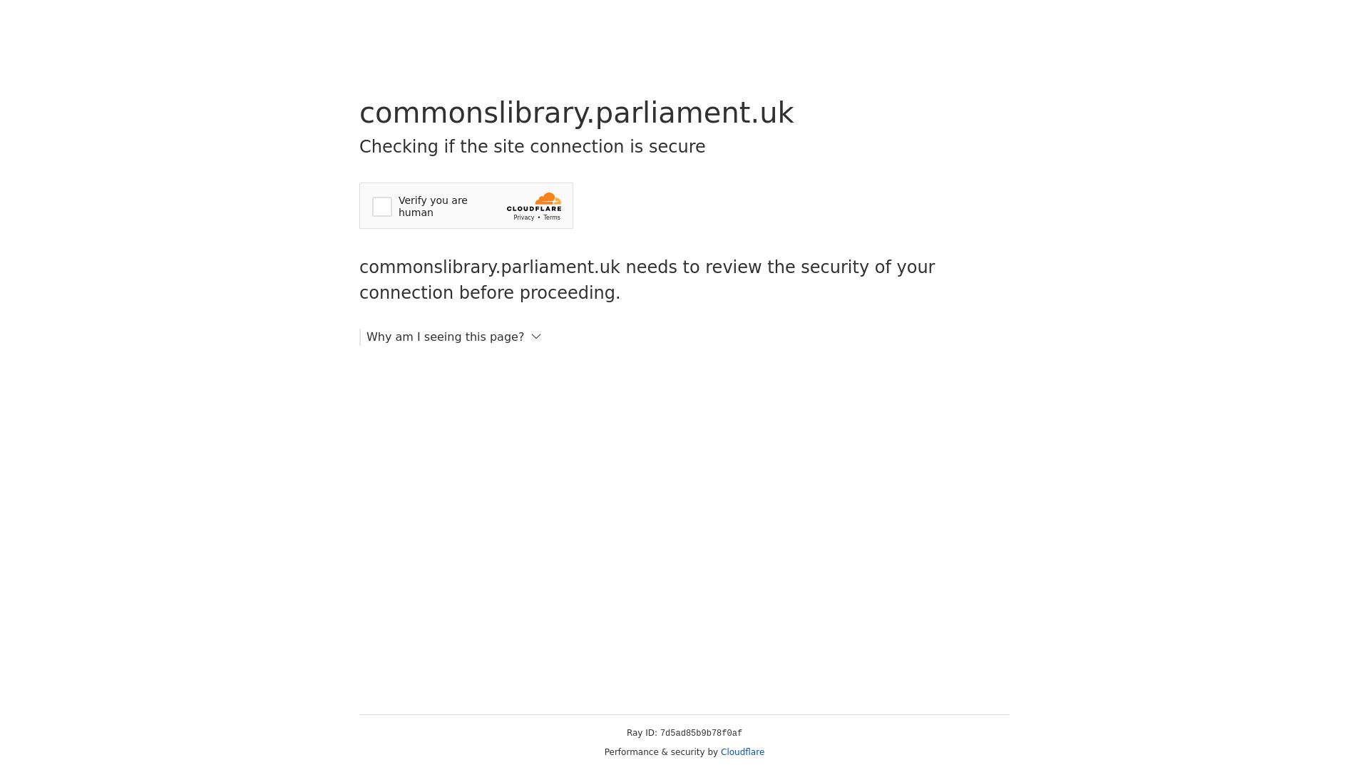 Статус сайта commonslibrary.parliament.uk ОНЛАЙН