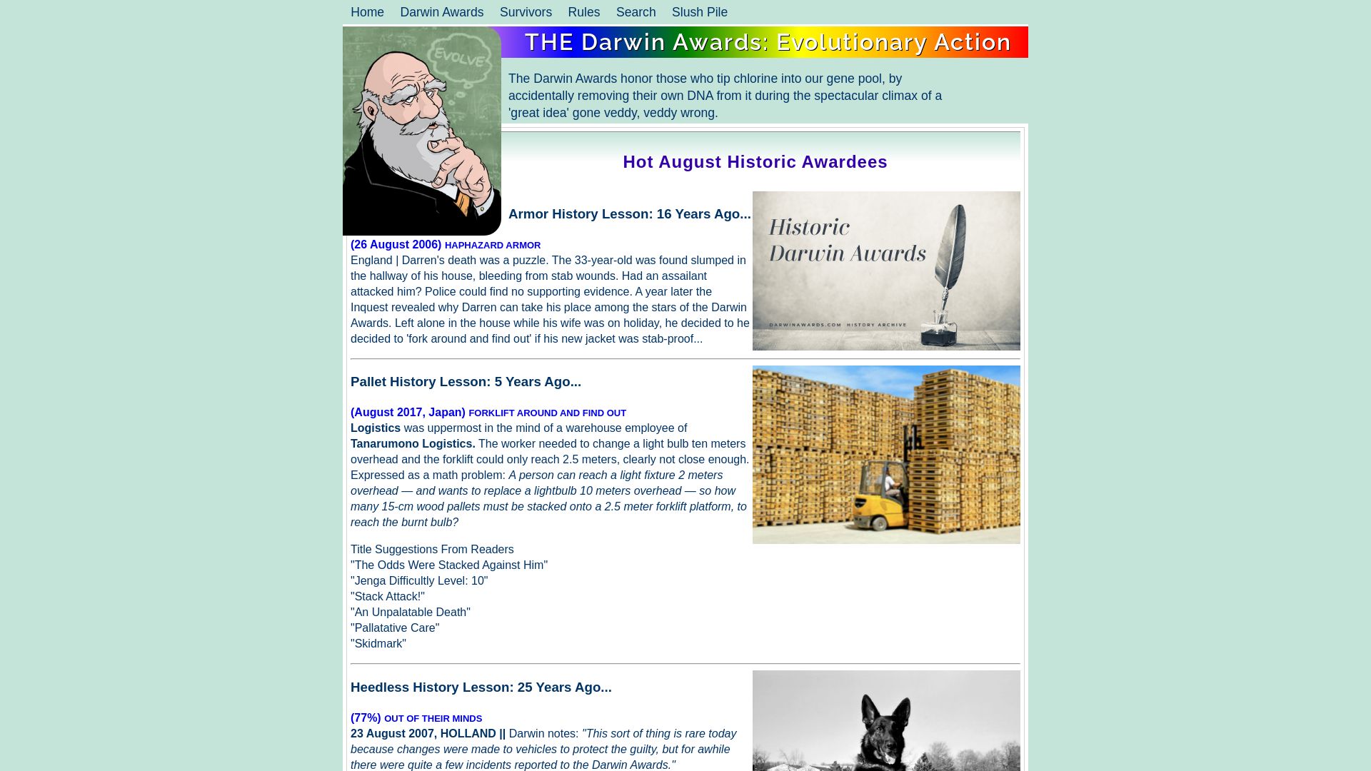 Статус сайта darwinawards.com ОНЛАЙН