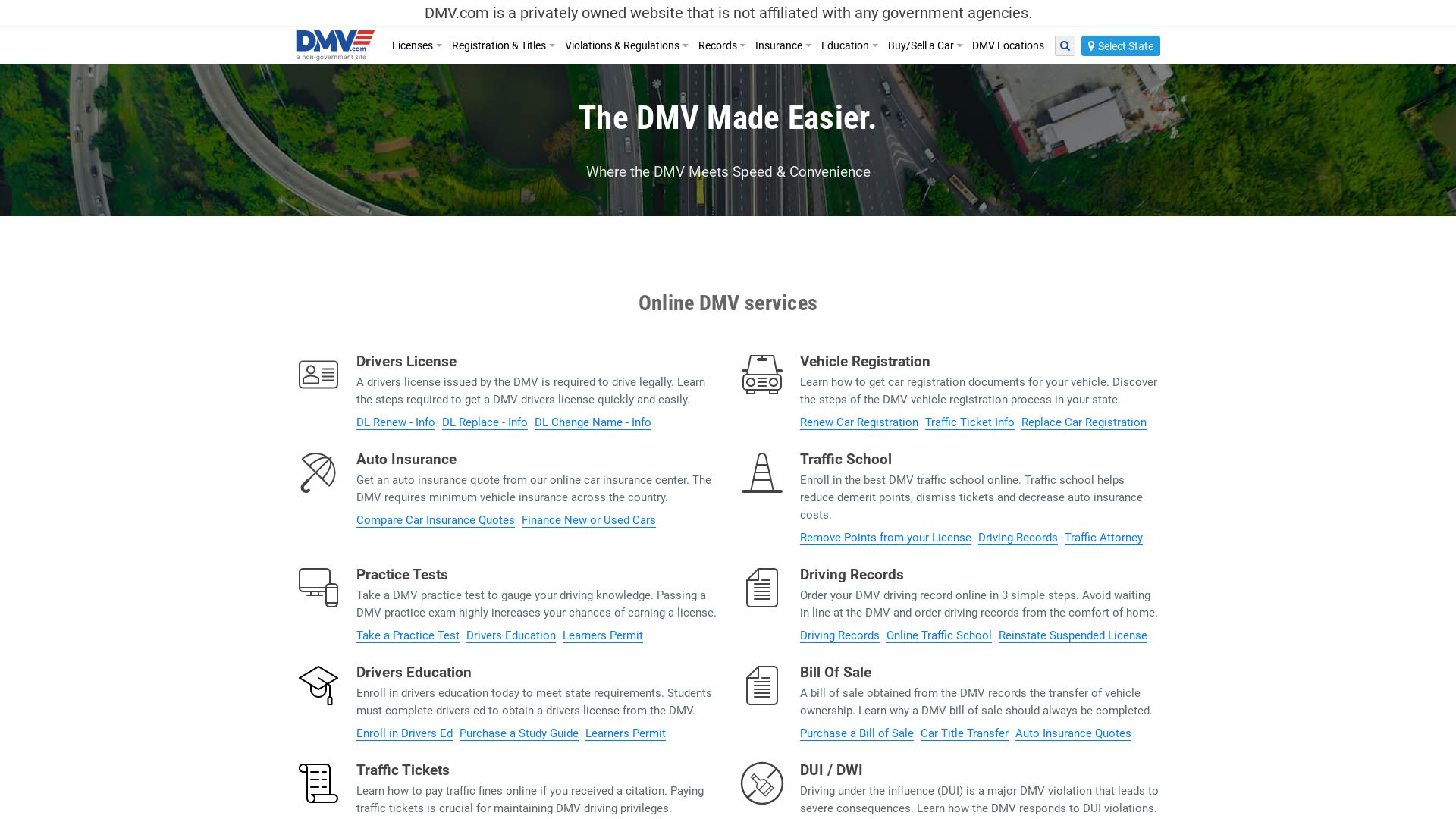 Статус сайта dmv.com ОНЛАЙН