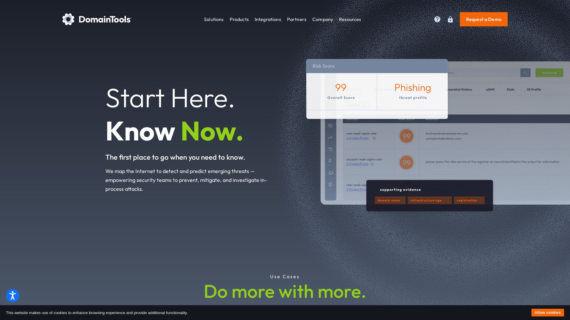 Статус сайта domaintools.com ОНЛАЙН