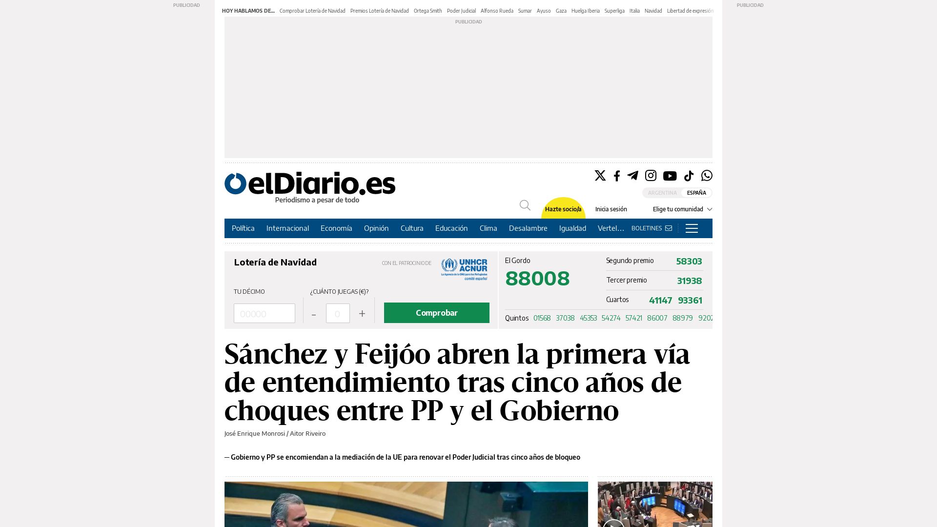 Статус сайта eldiario.es ОНЛАЙН
