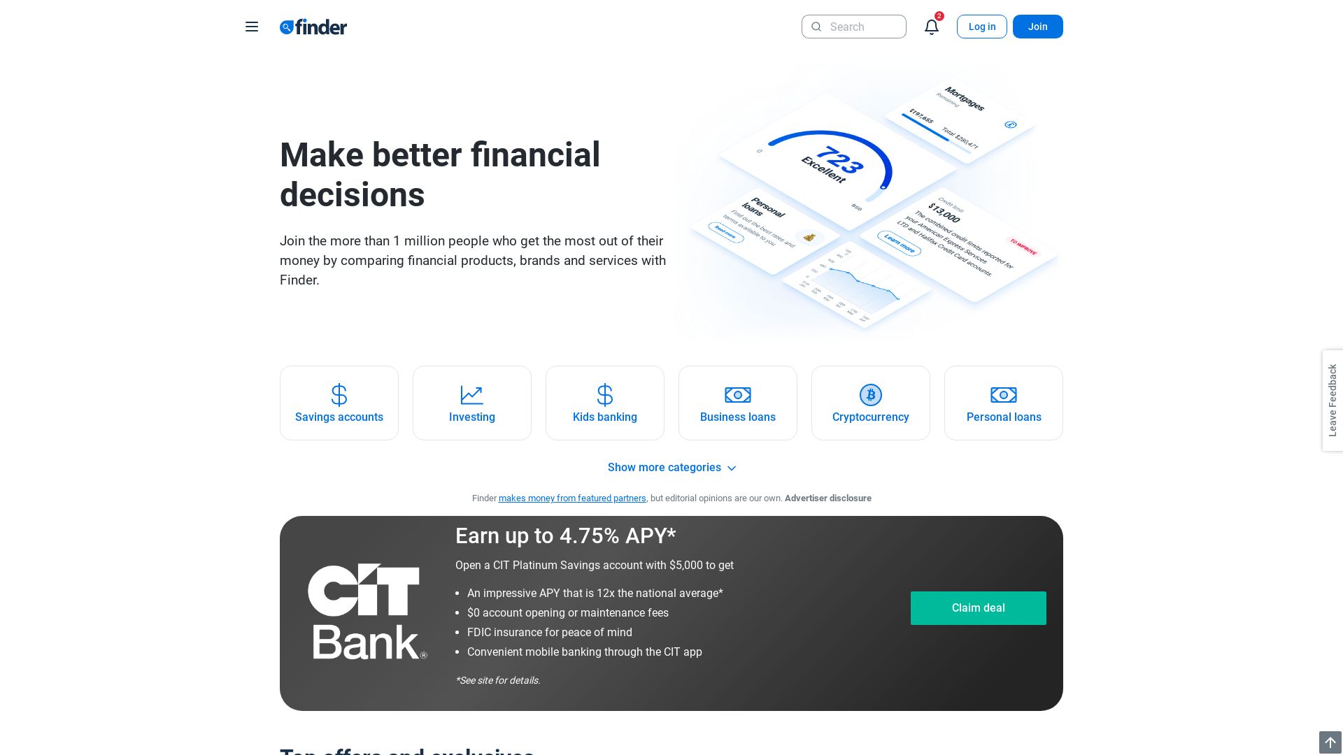 Статус сайта finder.com ОНЛАЙН