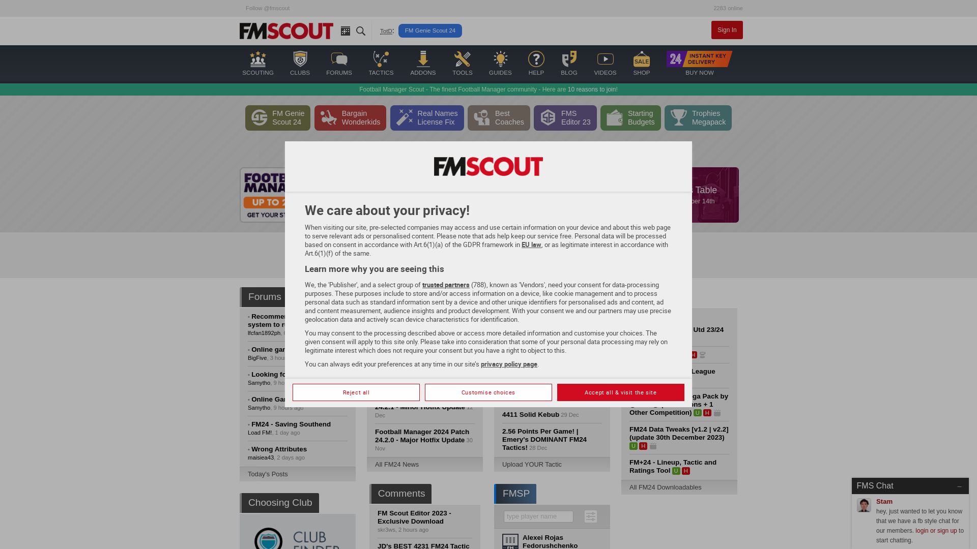 Статус сайта fmscout.com ОНЛАЙН