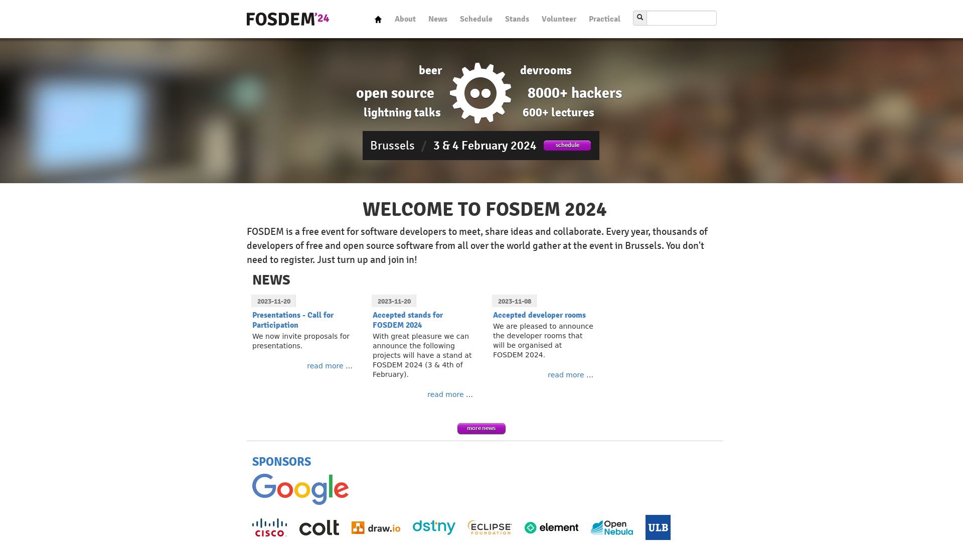 Статус сайта fosdem.org ОНЛАЙН