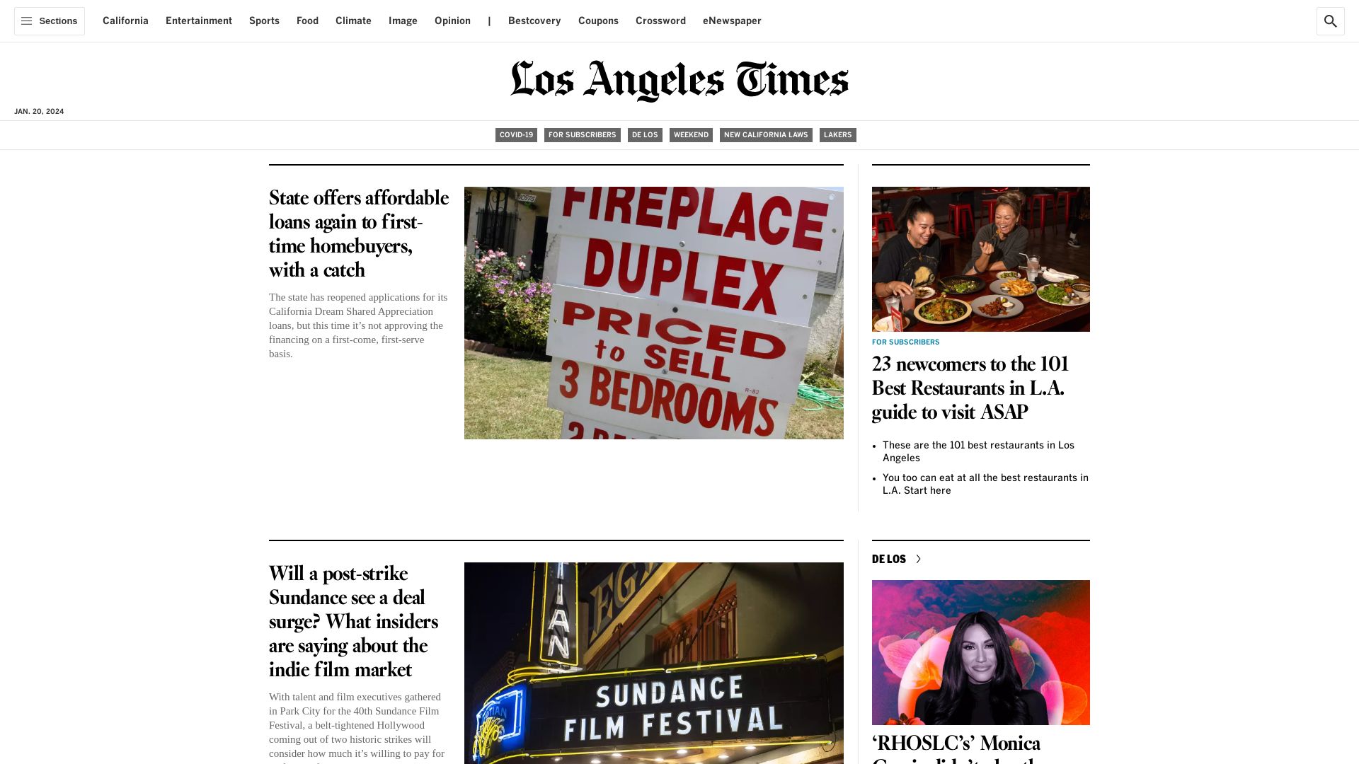 Статус сайта latimes.com ОНЛАЙН