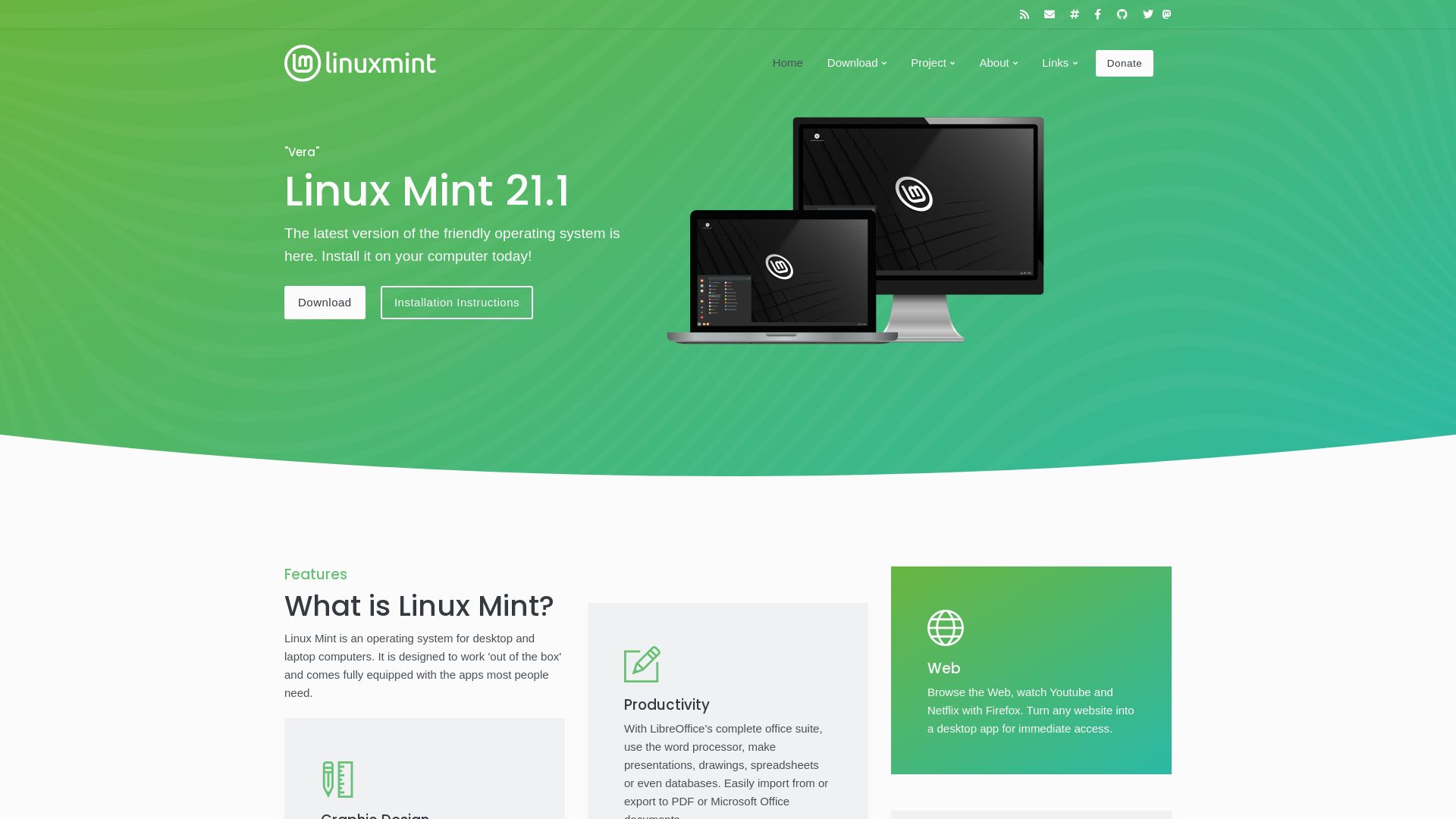 Статус сайта linuxmint.com ОНЛАЙН