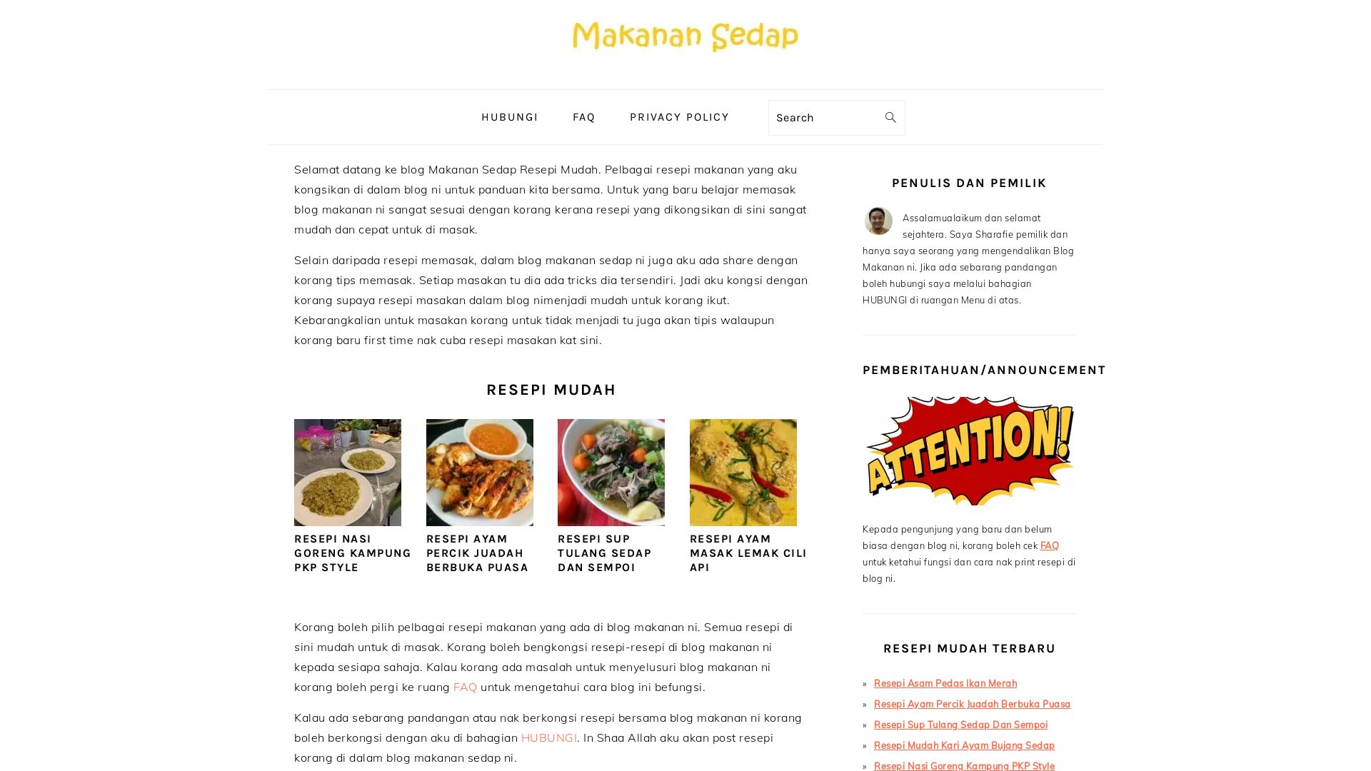 Статус сайта makanansedap.my ОНЛАЙН