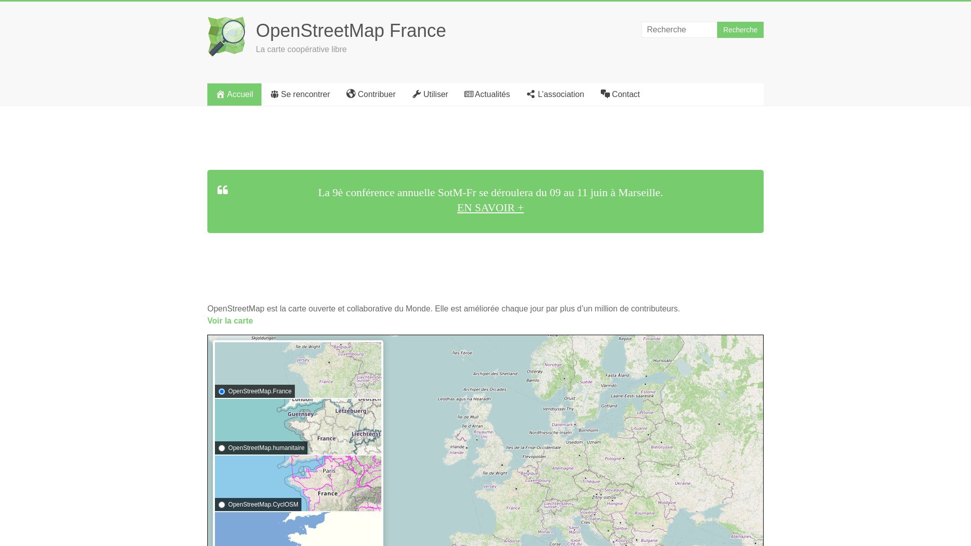 Статус сайта openstreetmap.fr ОНЛАЙН