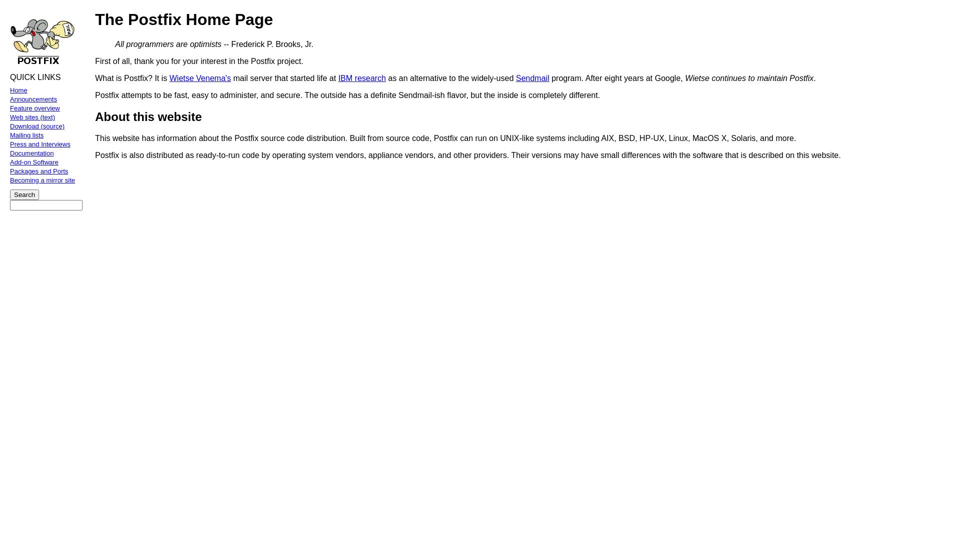 Статус сайта postfix.org ОНЛАЙН