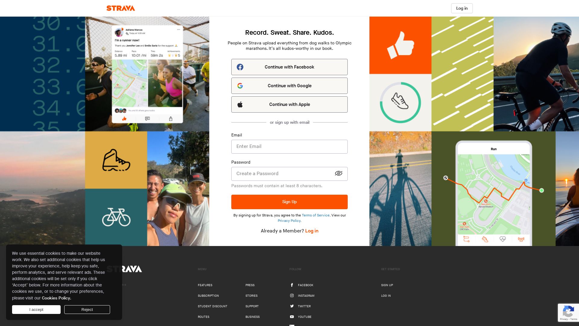 Статус сайта strava.com ОНЛАЙН