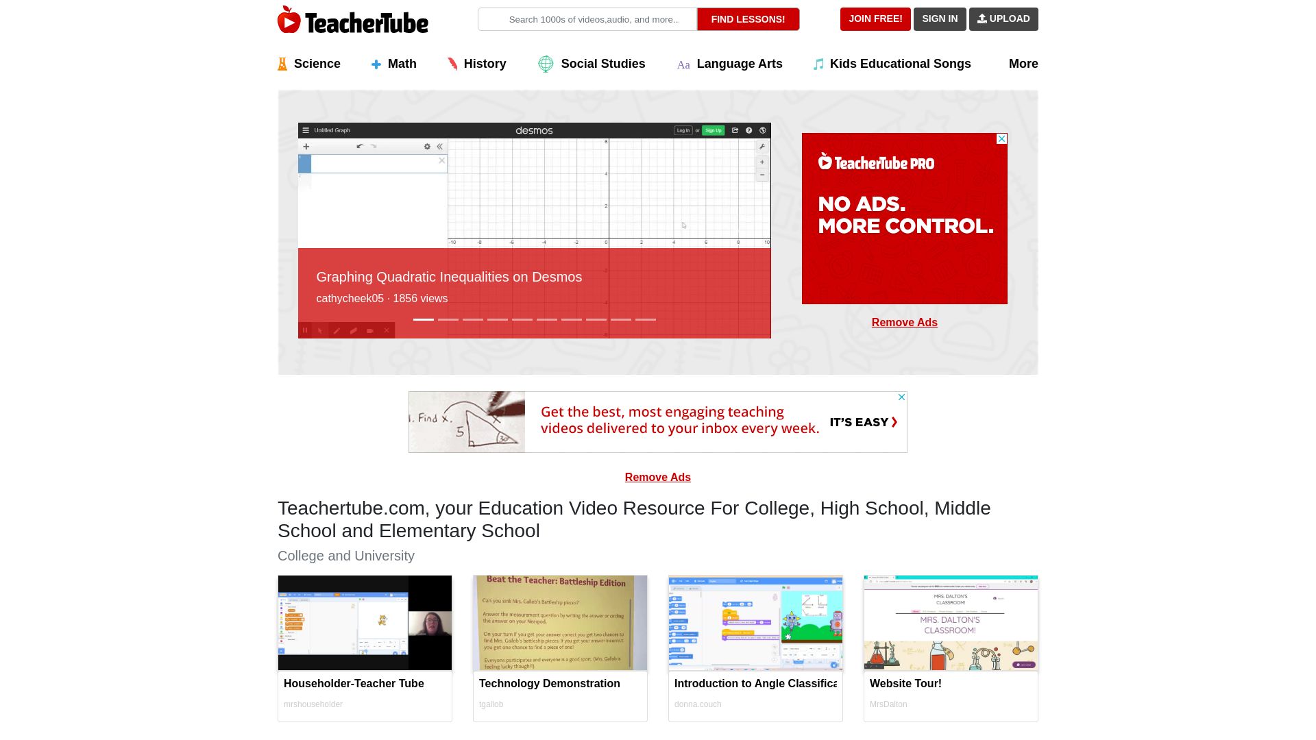 Статус сайта teachertube.com ОНЛАЙН
