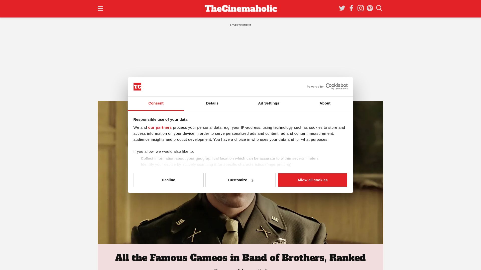 Статус сайта thecinemaholic.com ОНЛАЙН