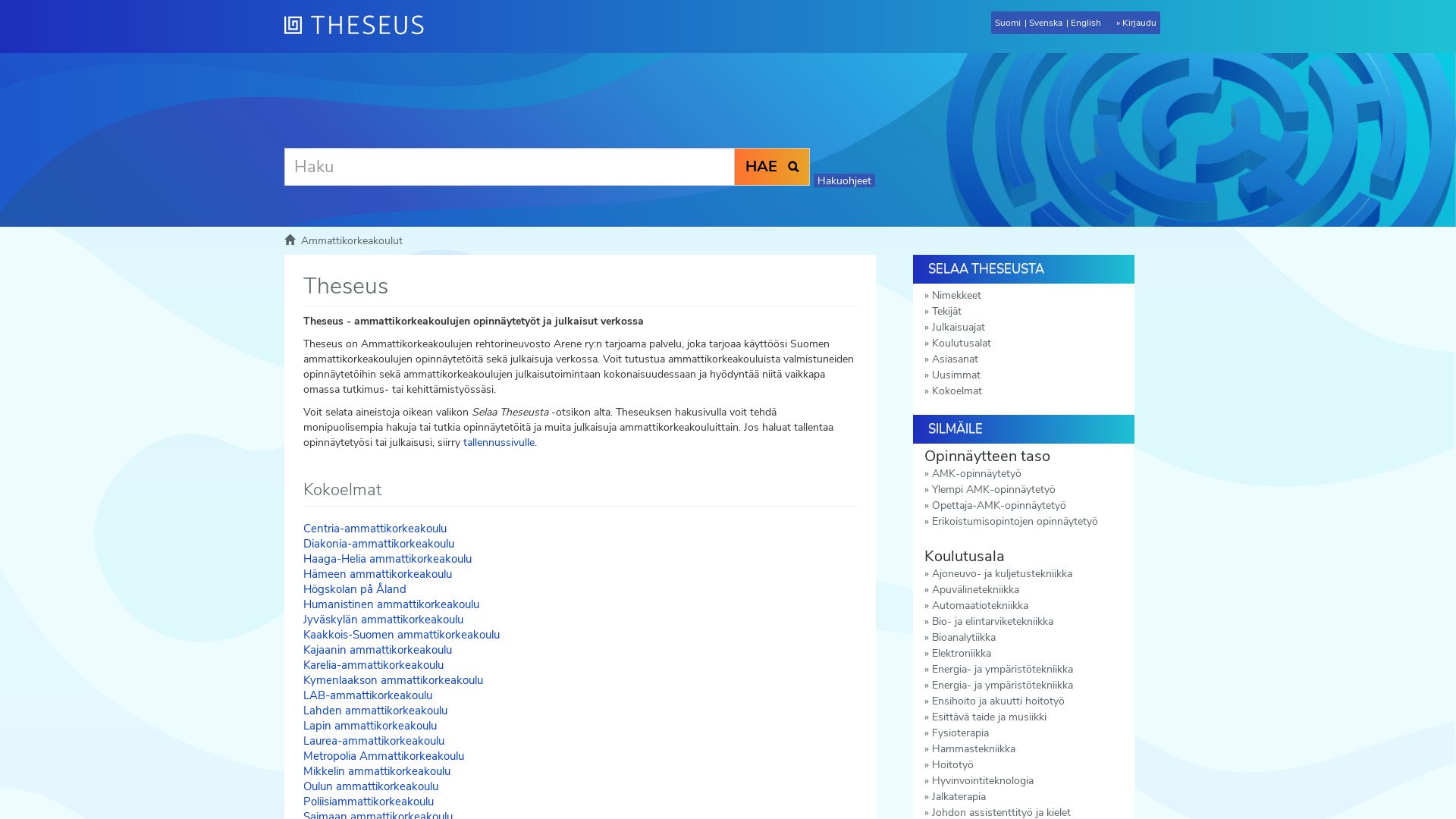 Статус сайта theseus.fi ОНЛАЙН