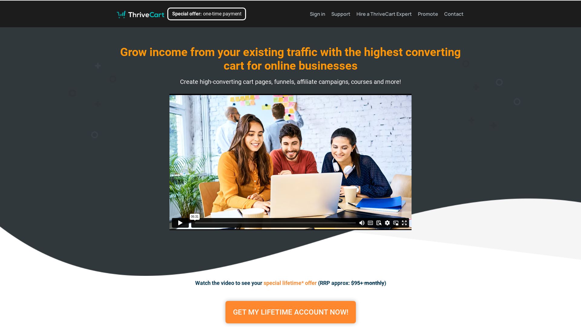 Статус сайта thrivecart.com ОНЛАЙН