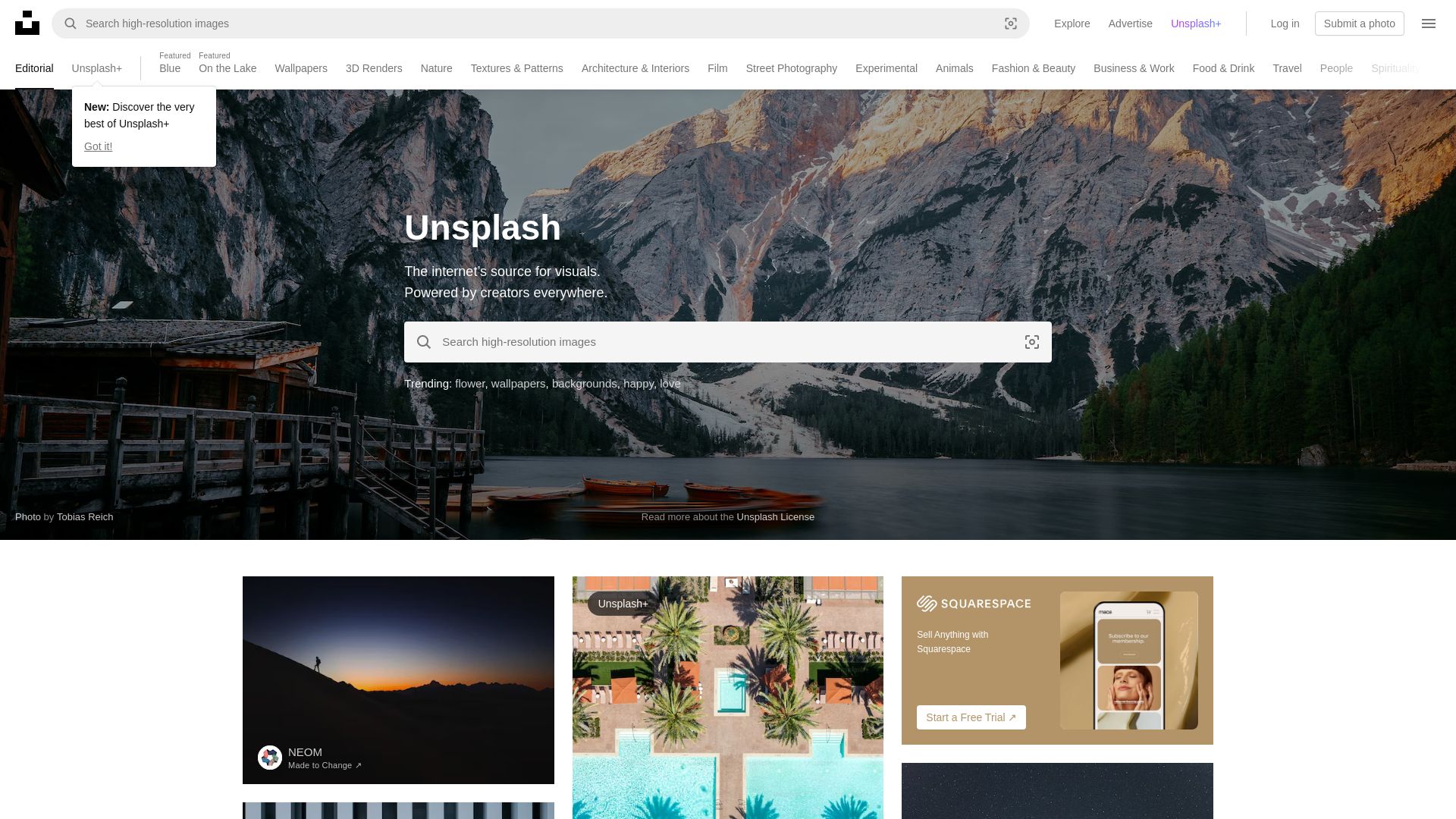 Статус сайта unsplash.com ОНЛАЙН