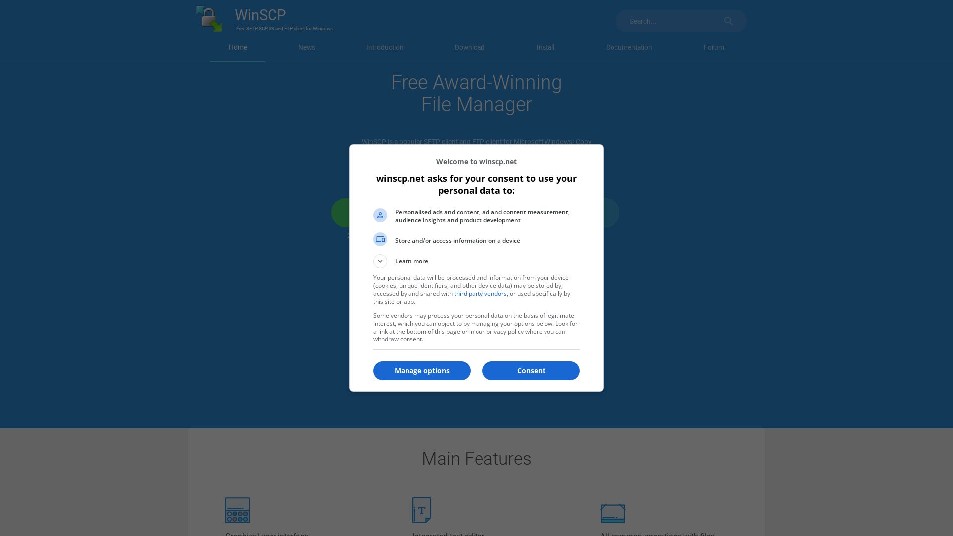 Статус сайта winscp.net ОНЛАЙН
