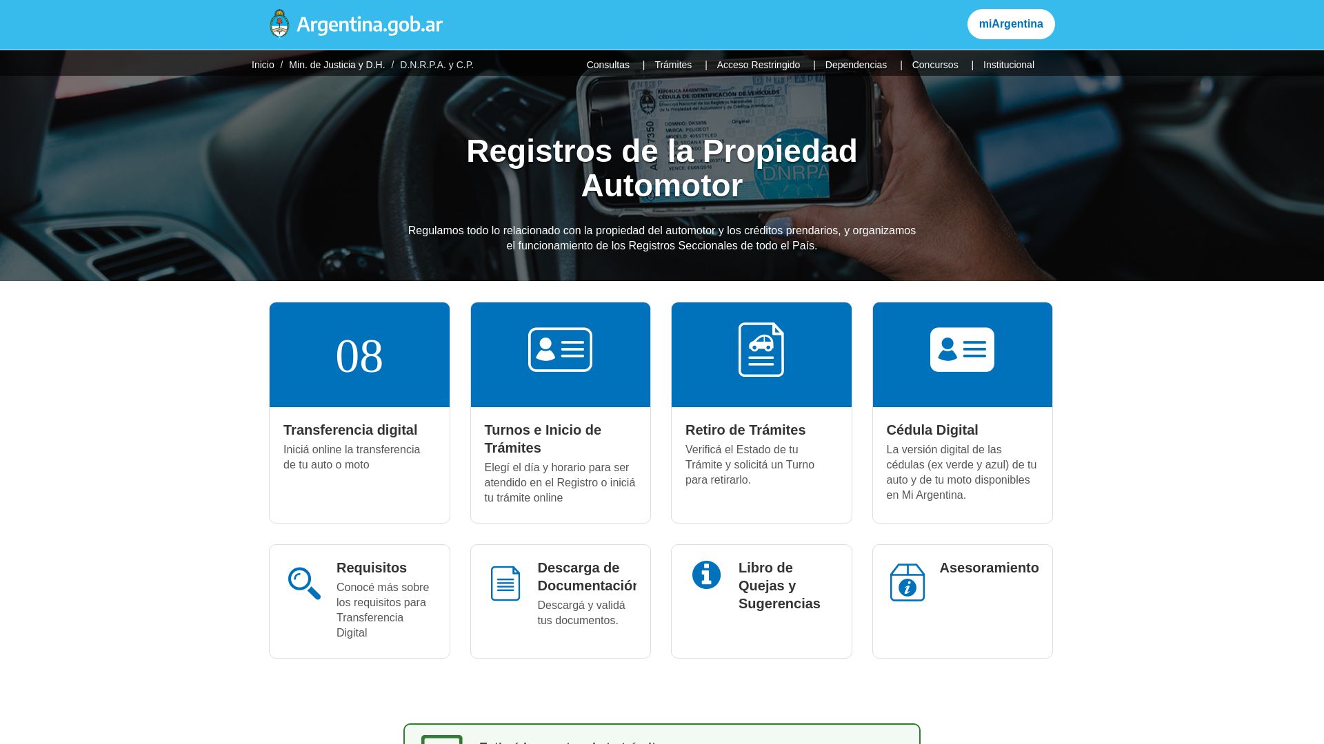 Статус сайта www.dnrpa.gov.ar ОНЛАЙН